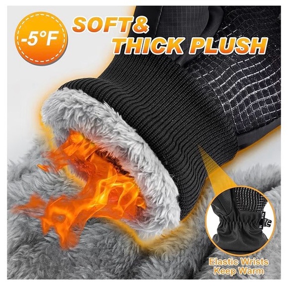 Sukeen Winter Warm Gloves Men Women Windproof Anti-Slip Touchscreen. BLACK,NEW - Picture 2 of 12